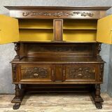 Renaissance sideboard in solid walnut with its original patina circa 1850