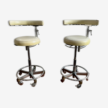 Pair of vintage ritter dentist stools