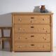 Central European high chest of drawers with four washed pine drawers – Central Europe, around 1900