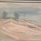 Original Swedish Oil On Canvas – “Coastal Serenity” – Signed – Vintage & Framed – 48 × 40 Cm