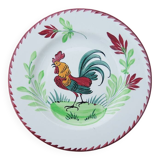 Ancienne Assiette Plate en Céramique - Décor Coq