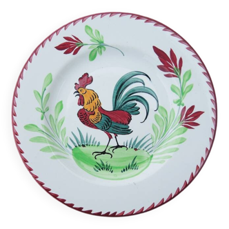 Antique Ceramic Dinner Plate - Rooster Decor