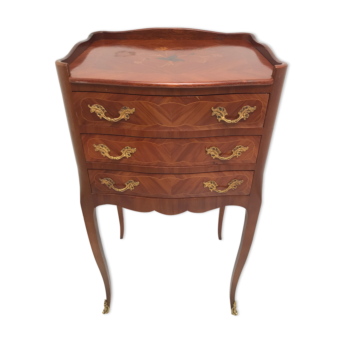 vintage louis XV style rose wooden table