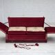 1970s, Danish "Spanish" sofa, furniture velour, ash wood legs.