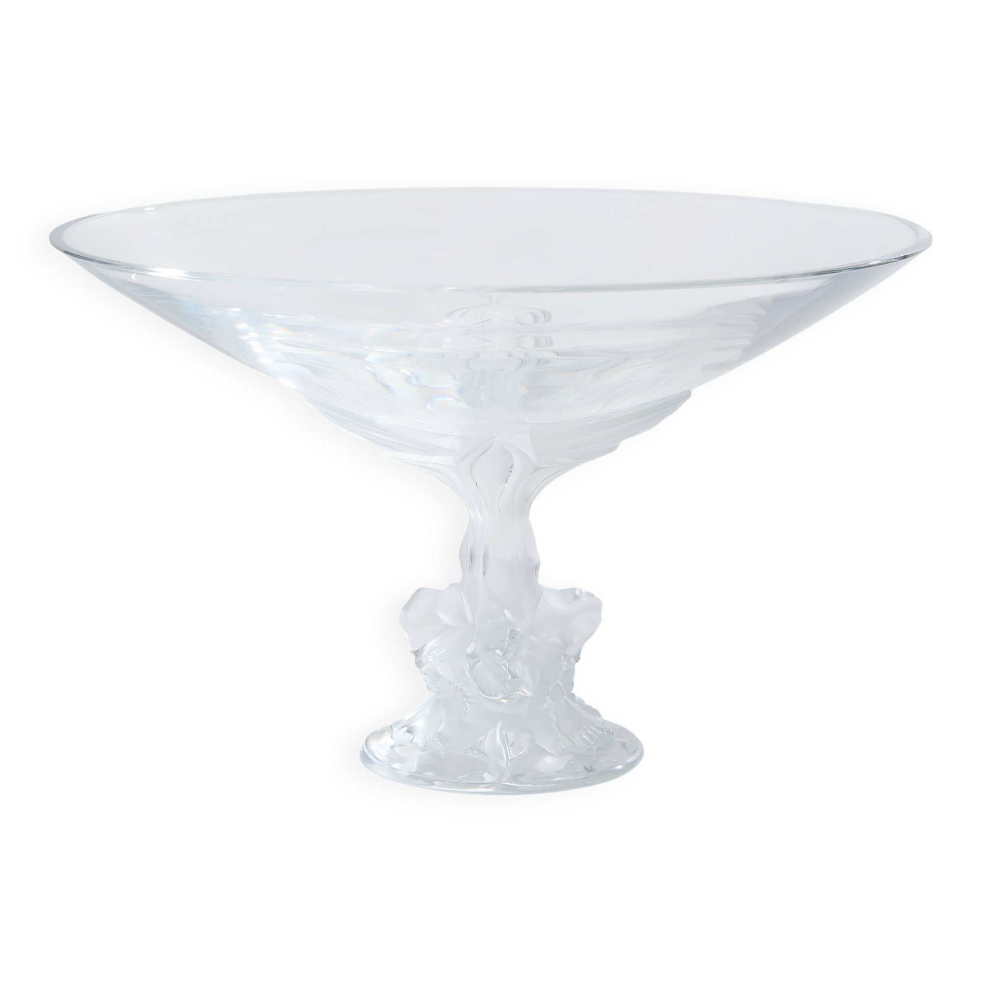 Large Lalique Plumeria crystal bowl circa 1980