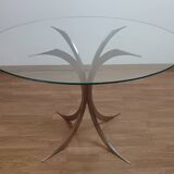 Rare 1970s round glass table