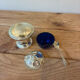 Vintage silver-plated table service duo – Mustard pot with spoon