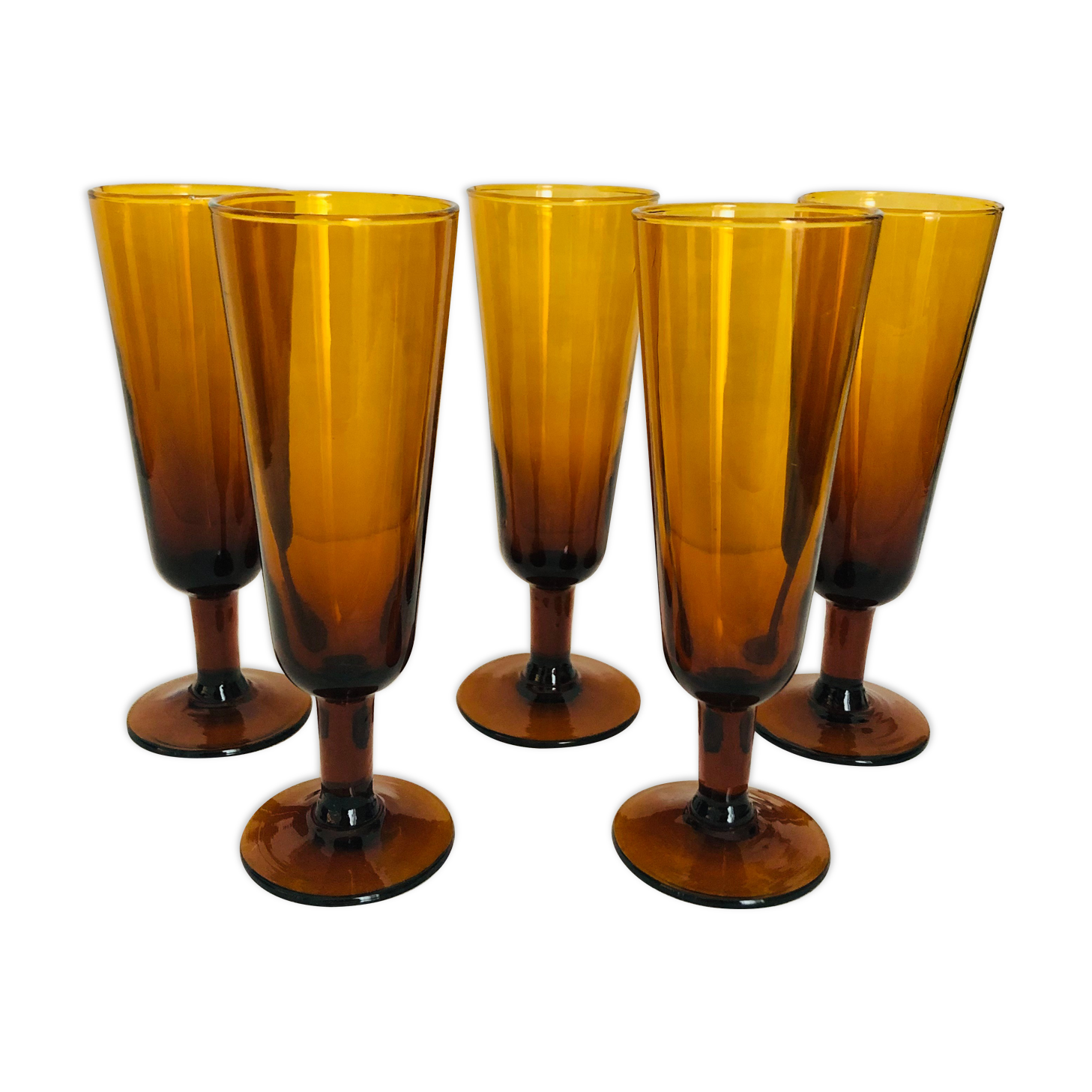 Flutes à champagne ambrées