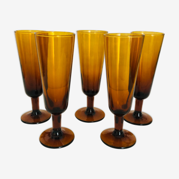 Amber champagne flutes