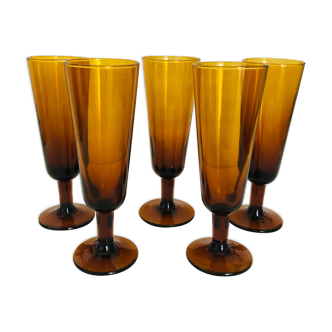 Amber champagne flutes