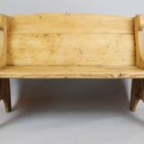 Wear consistent with age and use. Mid-Century Fir wood bench