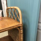 Bamboo and rattan bedside table