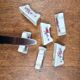 Set of 6 vintage knife rests, white porcelain with flowers