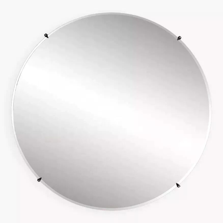 Round mirror from the 60s - 70s on a square wooden frame