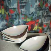 Four vintage Verceram ceramic dessert plates