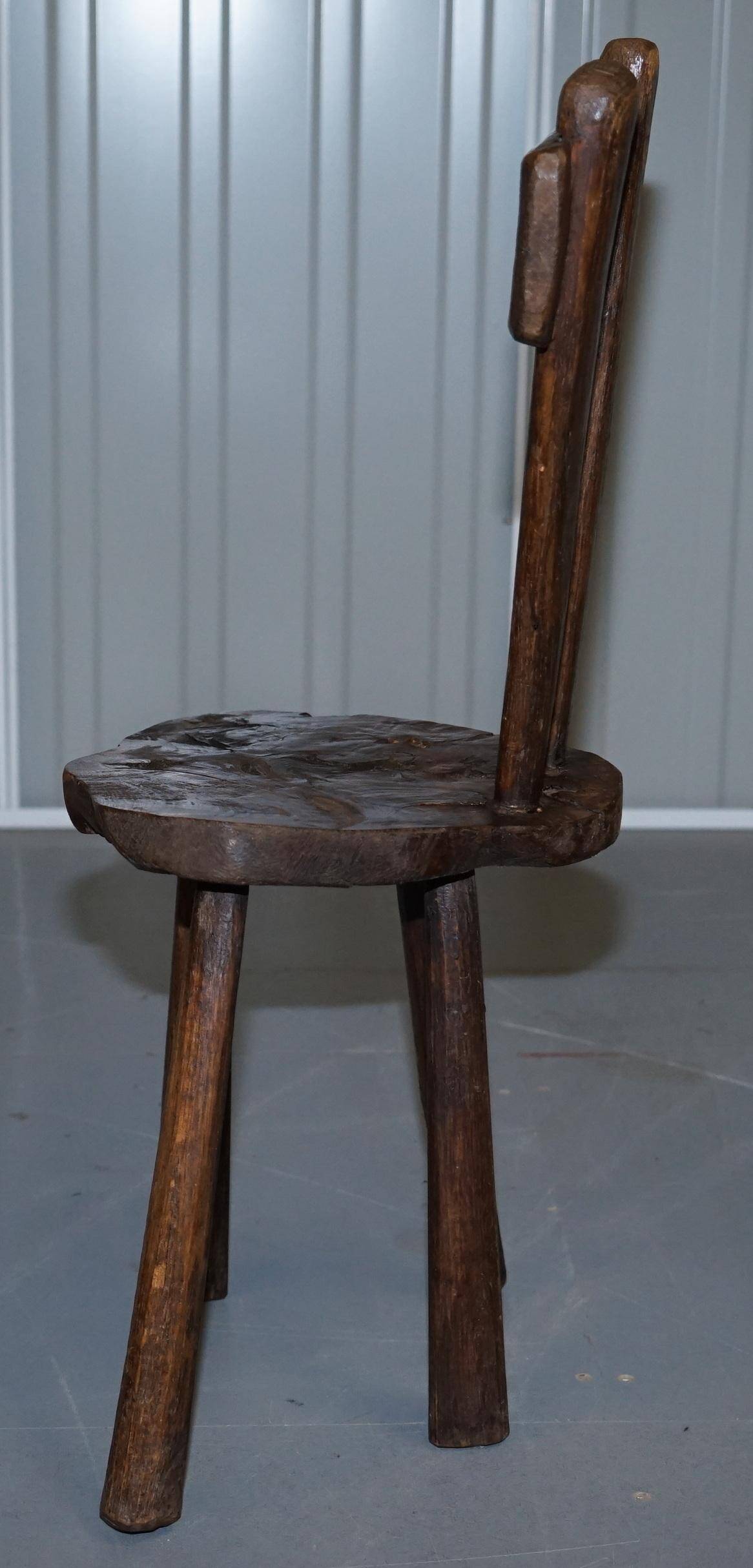 French nursing chair hand-carved in chestnut around 1760