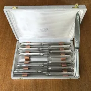 12 silver-plated dessert knives Ravinet D'enfert model Filet Contours