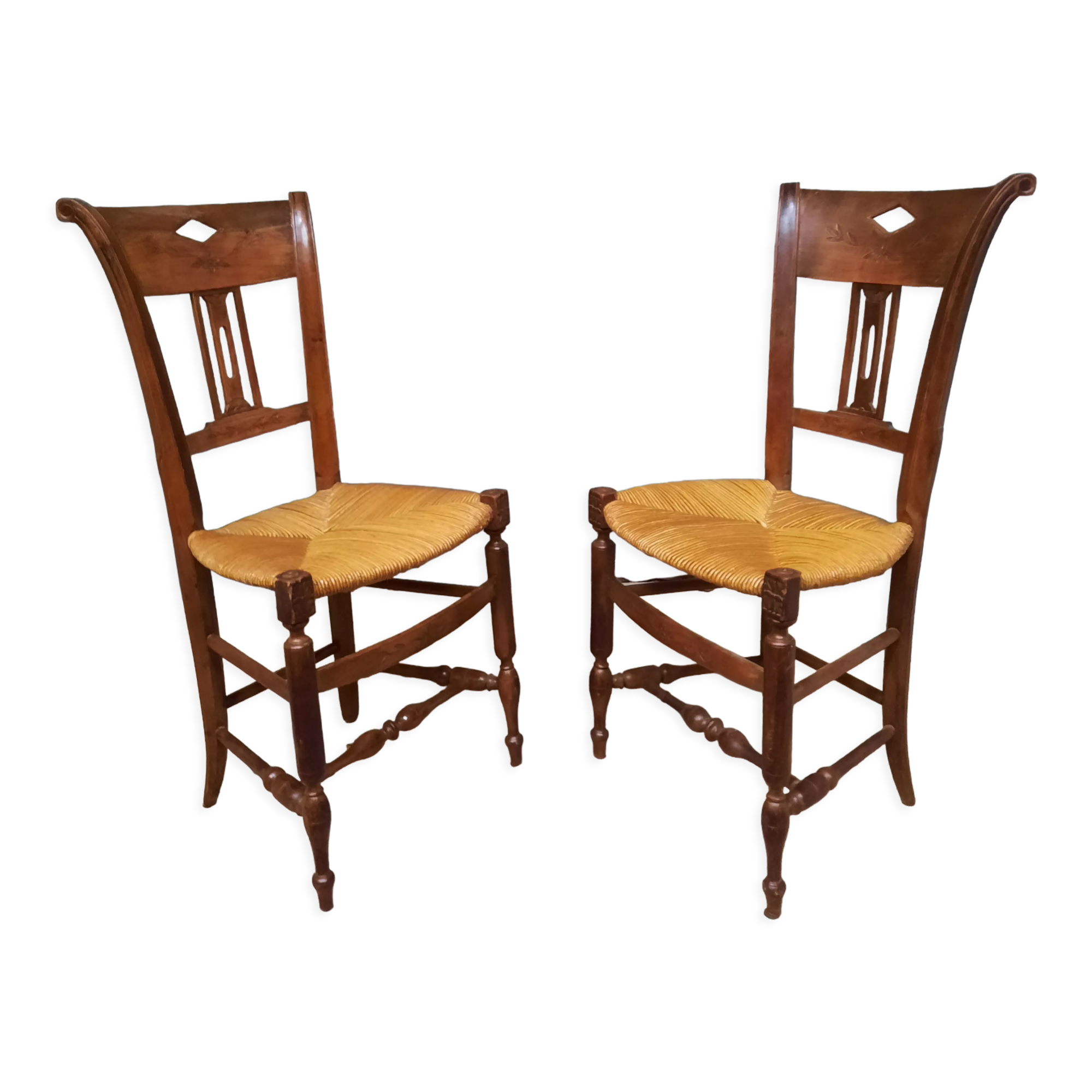 Pair of chair straws directoire