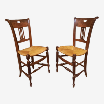 Pair of chair straws directoire