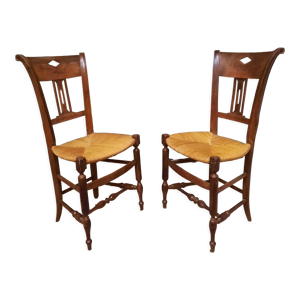 Paire de chaise paillees - directoire