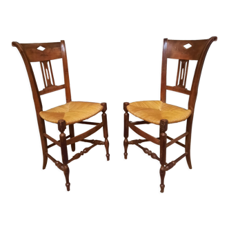 Pair of chair straws directoire