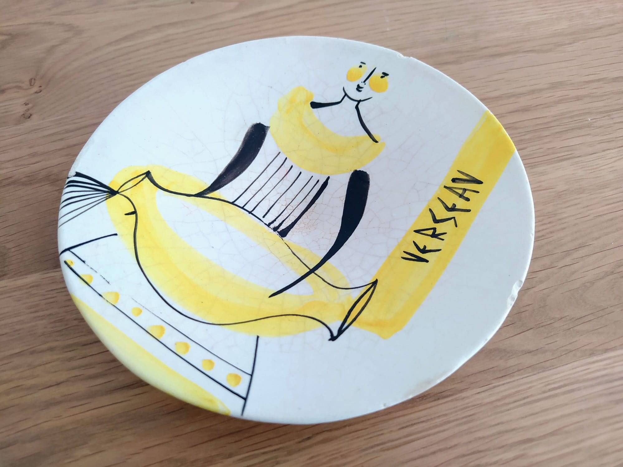Roger CAPRON - Signed - Empty Pocket Dish "AQUARIUS" Zodiac Astrology