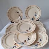 Set of 11 plates model 5041 Digoin Sarreguemines. Vintage ironstone