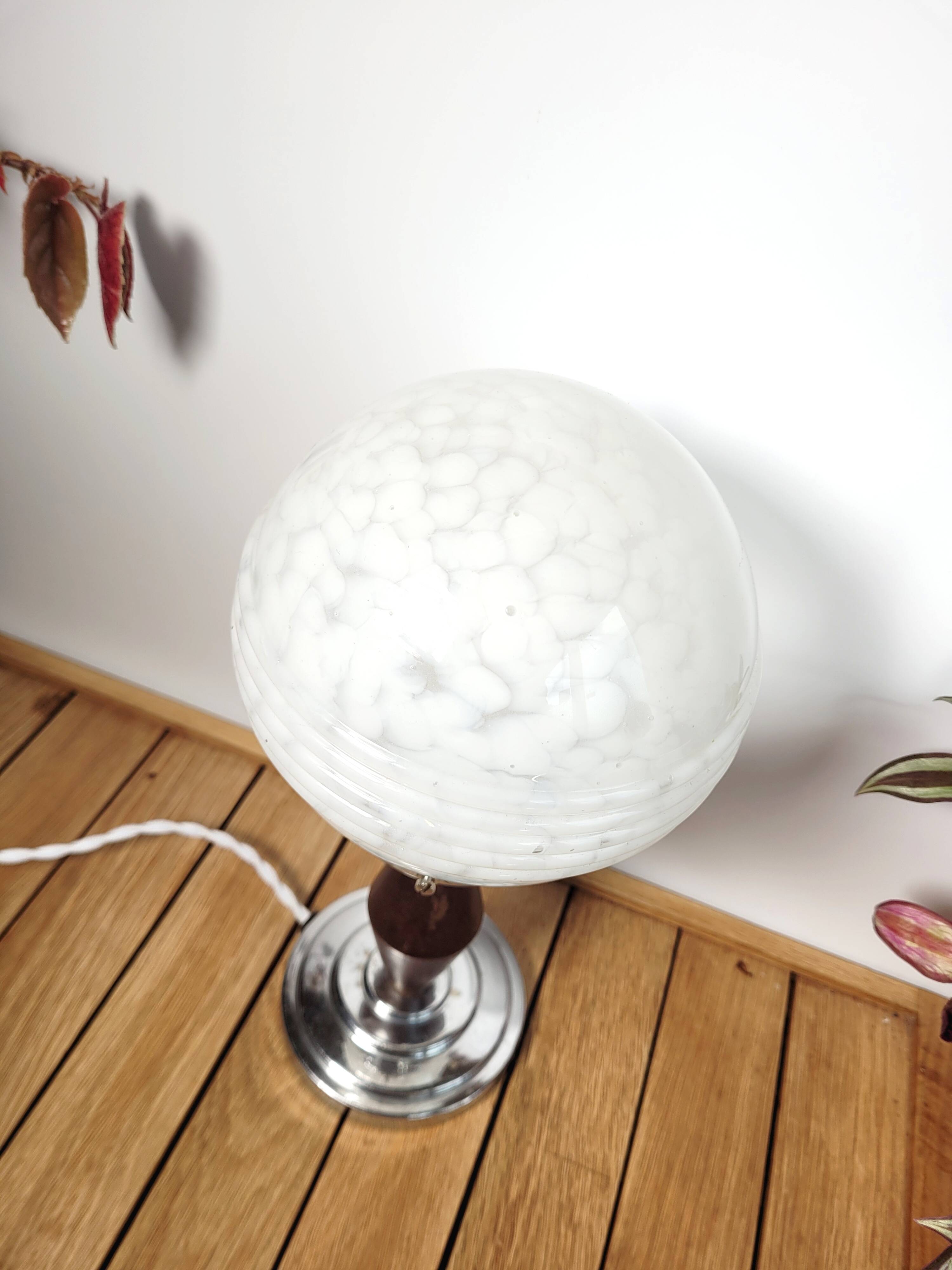 Vintage Art Deco globe lamp Clichy