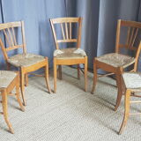 Series of 5 old mulched chairs