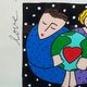 Sandra Magsamen, Love makes the world go around, technique mixte, c. 1990
