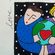 Sandra Magsamen, Love makes the world go round, mixed media, c. 1990
