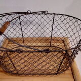Duo of aged metal mesh baskets