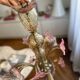 Murano glass chandelier Venetian flowers, circa 1950/1970 pink yellow