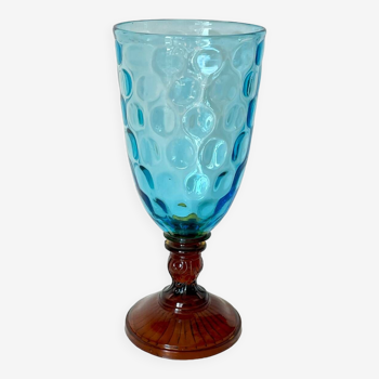 Antique turquoise blue and amber vase