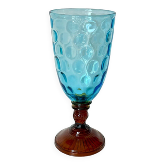 Antique turquoise blue and amber vase