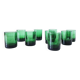 Lot de 9 verres à eau en verre soufflé vert