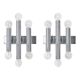 Pairs of Italian chrome wall sconces in the Sciolari style, 1970s.