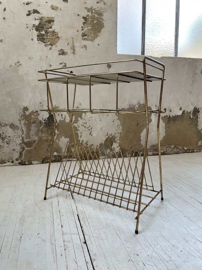 Vintage vinyl bedside side table