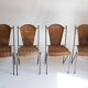 Set de 4 chaises vintage en métal et osier