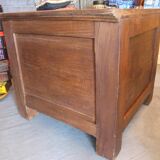 Coffre en bois profond teck vintage ancien Tijori