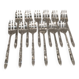 12 silver-plated cake forks, Ercuis goldsmith, Russian handle