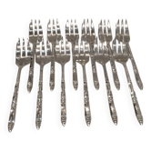 12 silver-plated cake forks, Ercuis goldsmith, Russian handle