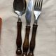 Set couverts 36 pièces manches en bois et inox , années 70