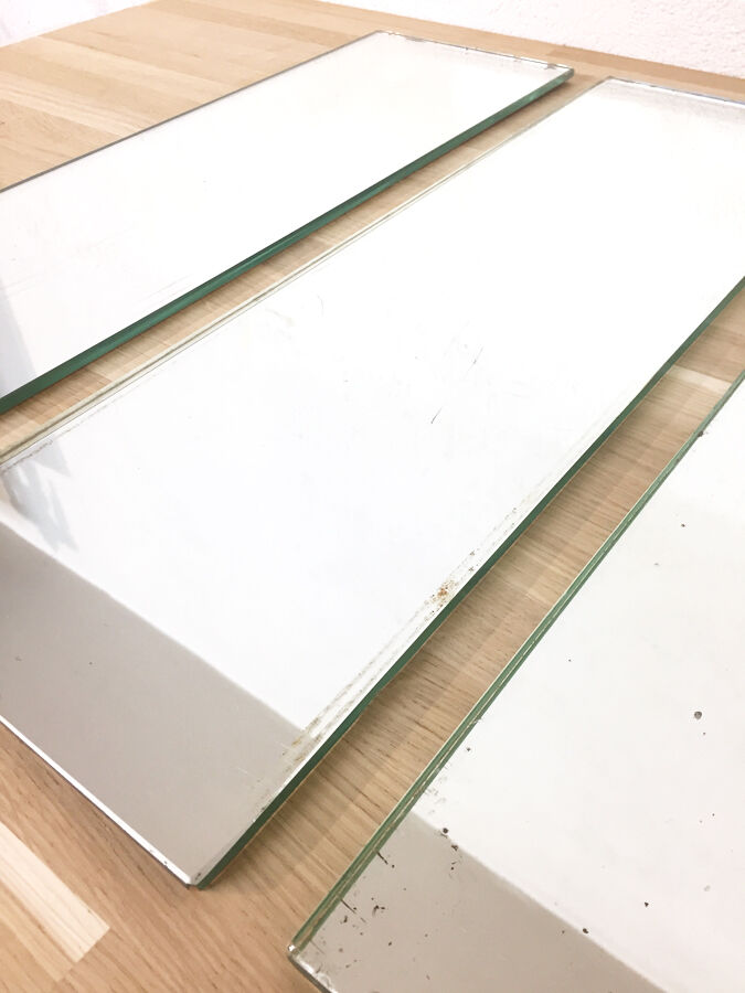 Triptych vintage SNCF wagon mirrors 1980