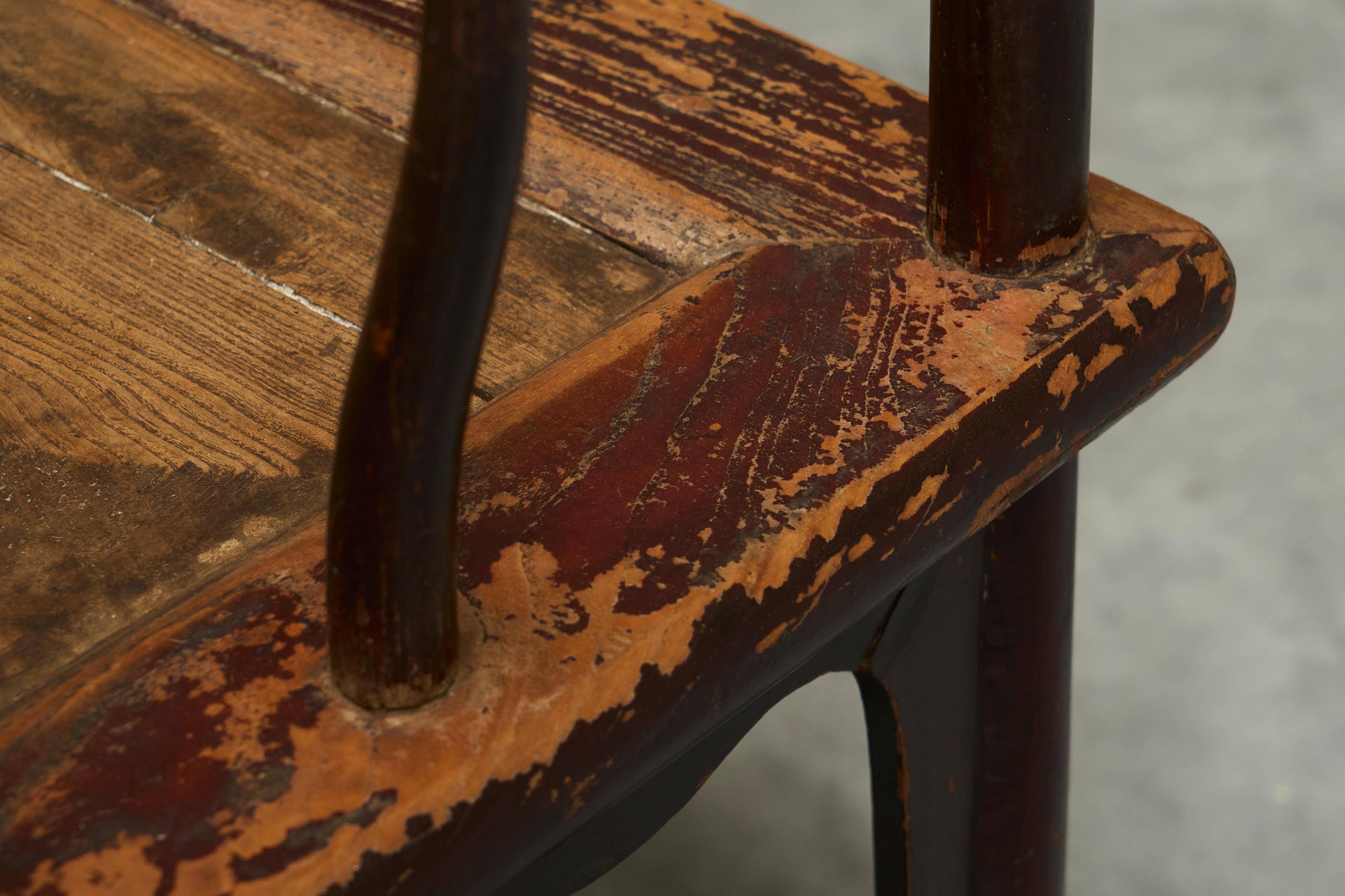 Chinese chair with yoke back in lacquered pear wood, 18th century