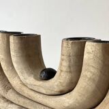 Scandinavian wooden candle holder, Denmark 1970s.