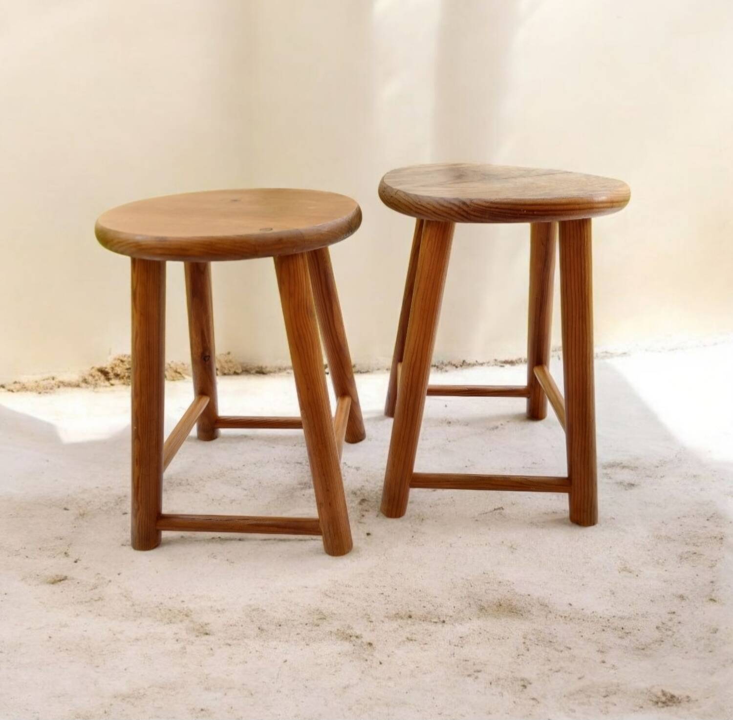 Pair of wooden stools