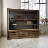 XXL oak display cabinet