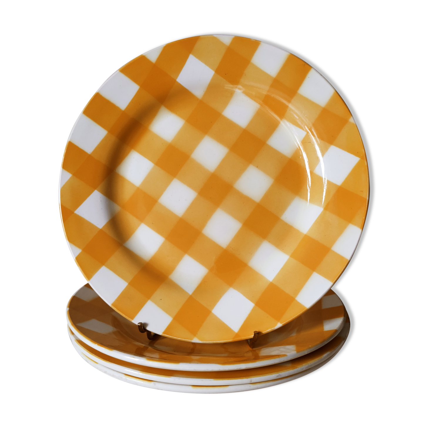 4 Digoin checkered plates