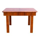 Table à manger réglable en noyer, années 1930, Tchécoslovaquie